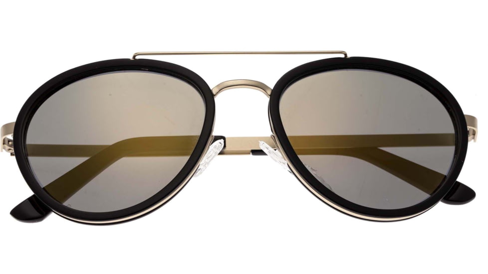 Breed Gemini Titanium Sunglasses, Gold-Black Frame, Gold-Green Lens, Polarized, One Size, BSG038GD
