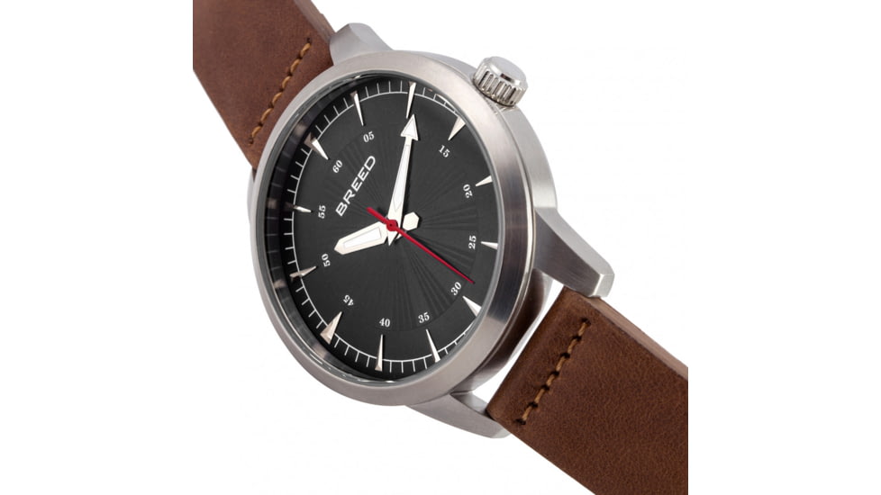Breed Renegade Leather Band Watches - Mens, Black/Brown, One Size, BRD7705