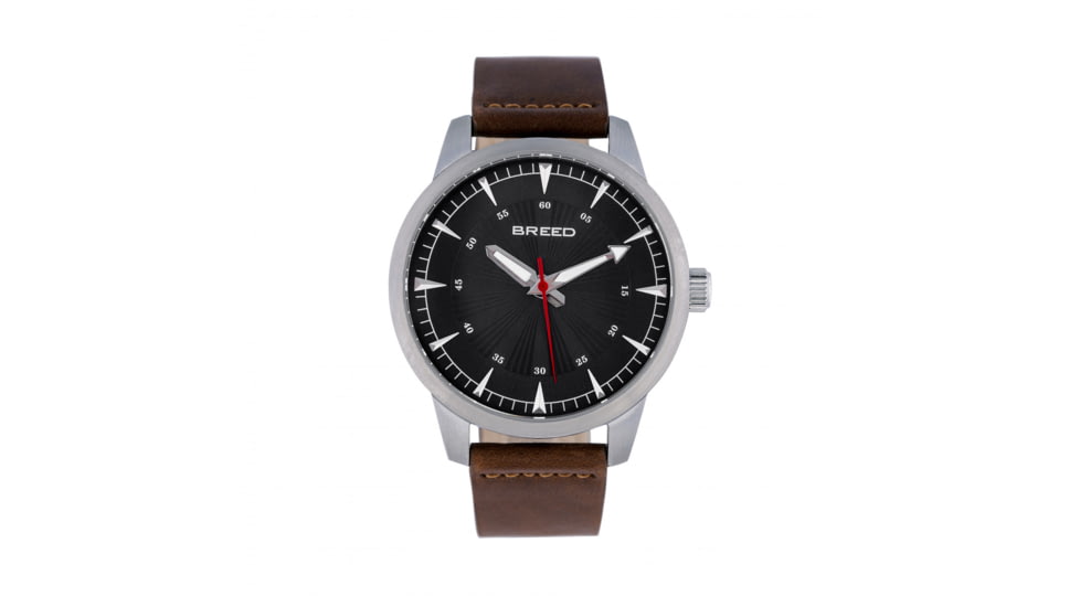 Breed Renegade Leather Band Watches - Mens, Black/Brown, One Size, BRD7705