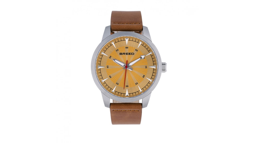 Breed Renegade Leather Band Watches - Mens, Orange/Brown, One Size, BRD7706