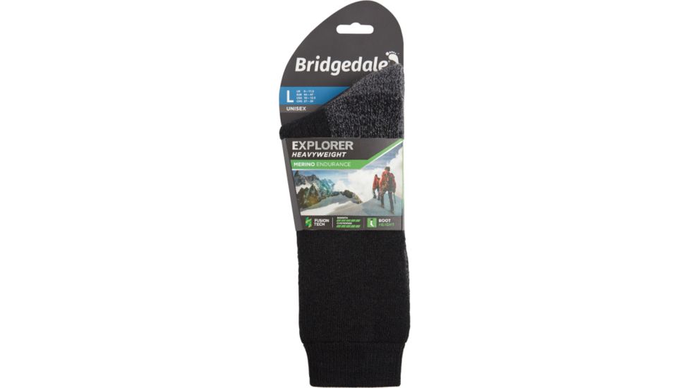 Bridgedale Explorer Heavyweight Merino Endurance Boot Socks - Mens, Black, Medium, 710151-818-M