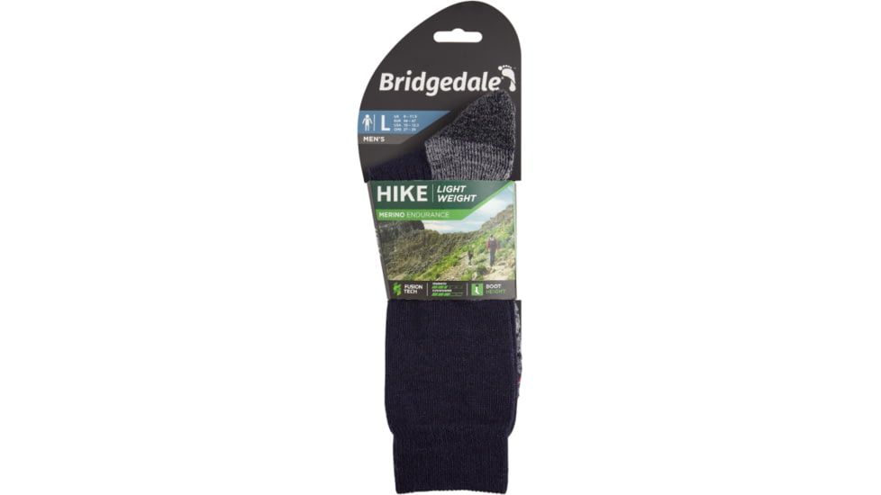 Bridgedale Hike Lightweight Merino Endurance Boot Socks - Mens, Blue/Dark Grey, Medium, 710094-122-M