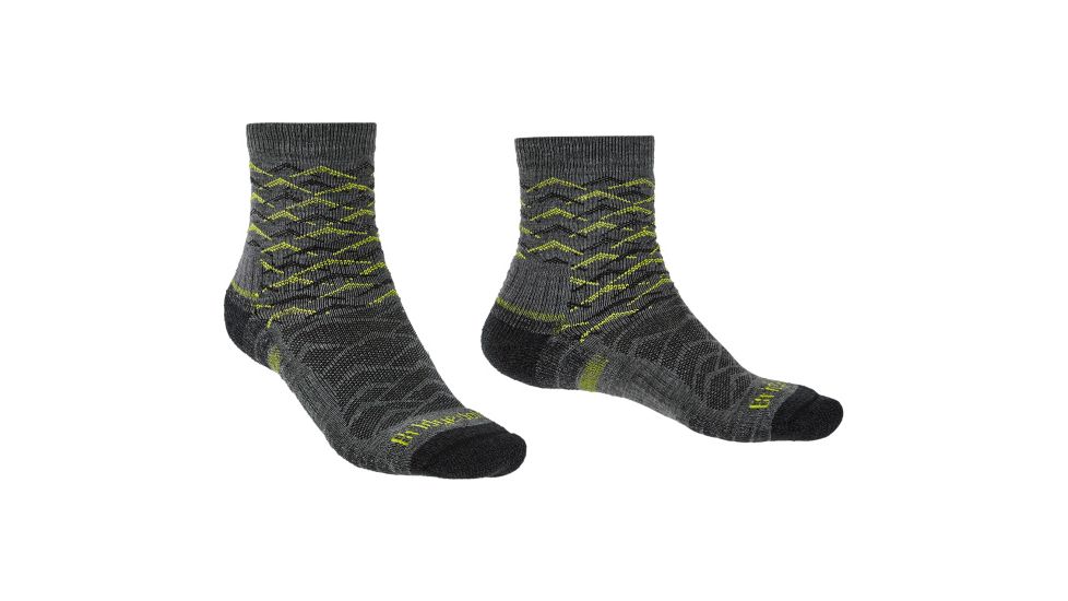 Bridgedale Hike Lightweight Merino Endurance Socks - Mens, Grey/Lime, Extra Large, 710096-118-XL