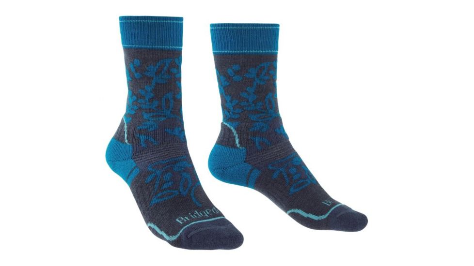 Bridgedale Hike Midweight Merino Endurance Boot Pattern Socks - Womens, Navy/Blue, Small, 710093-430-S