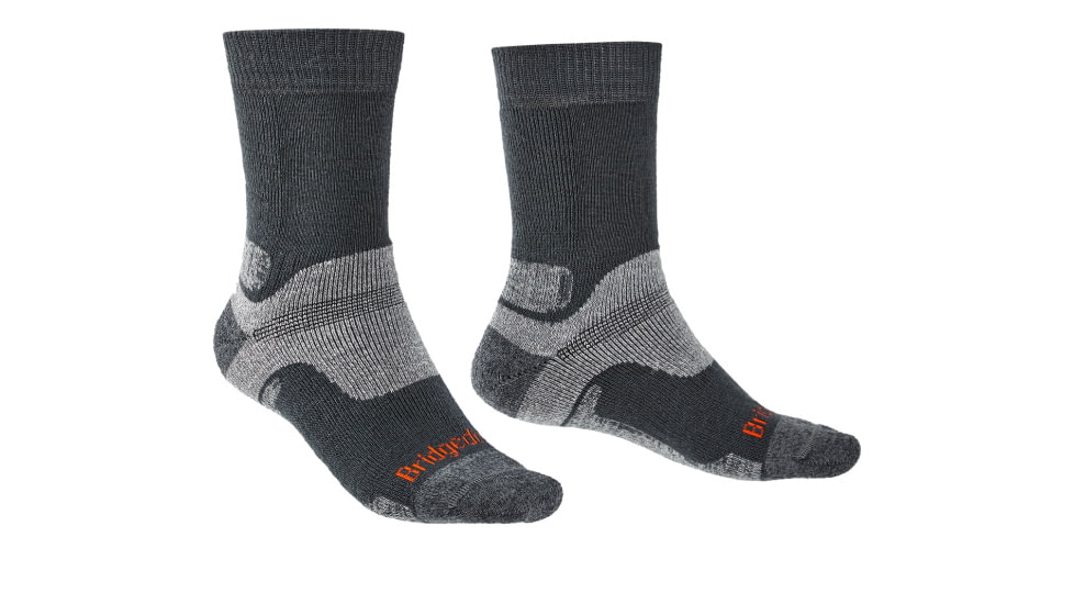 Bridgedale Hike Midweight Merino Endurance Boot Socks - Mens, Grey/Dark Grey, Medium, 710169-013-M