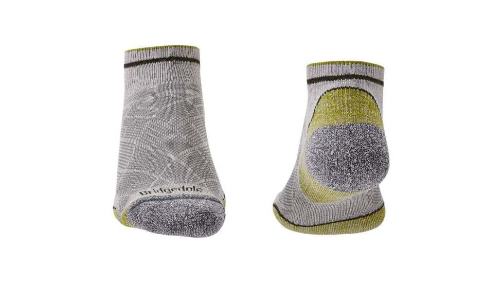 Bridgedale Hike Ultralight Coolmax Performance Low Socks - Mens, Grey/Green, Medium, 710135-068-M