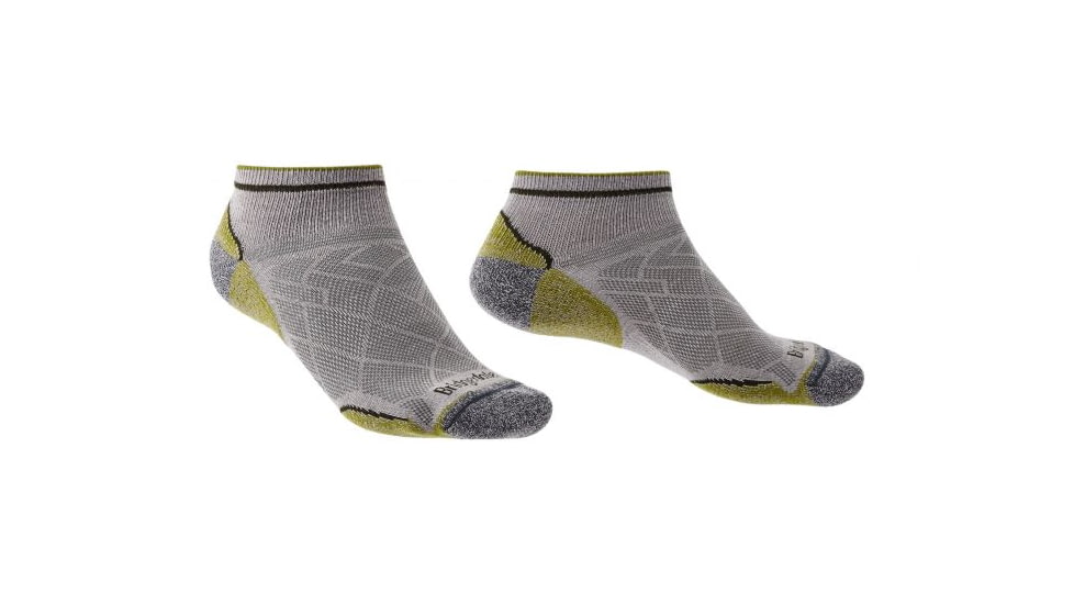 Bridgedale Hike Ultralight Coolmax Performance Low Socks - Mens, Grey/Green, Medium, 710135-068-M