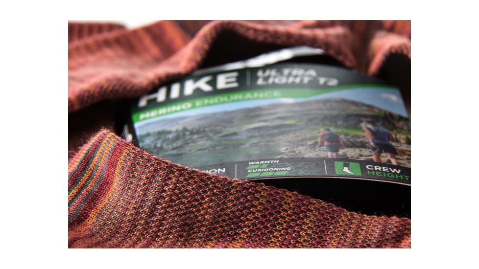 Bridgedale Hike Ultralight Merino Endurance Crew Socks - Mens, MuLighti Orange, Medium, 710098-129-M