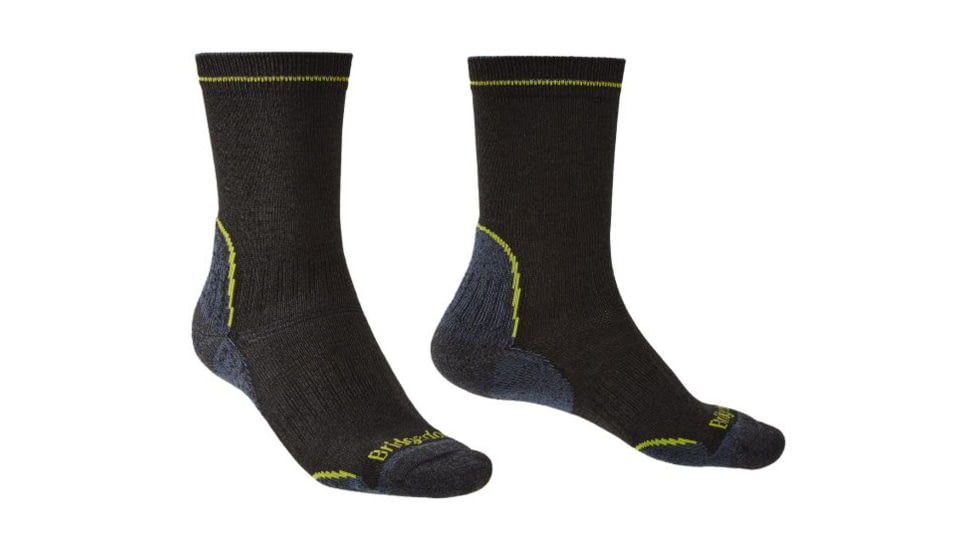 Bridgedale Lightweight Coolmax Performance Boot Socks - Mens, Black/Lime, Medium, 710132-137-M