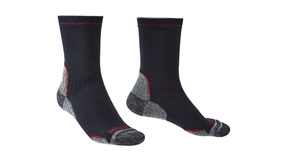 Bridgedale Lightweight Coolmax Performance Boot Socks, Mens, Navy/Red, Extra Large, 710132-042-XL