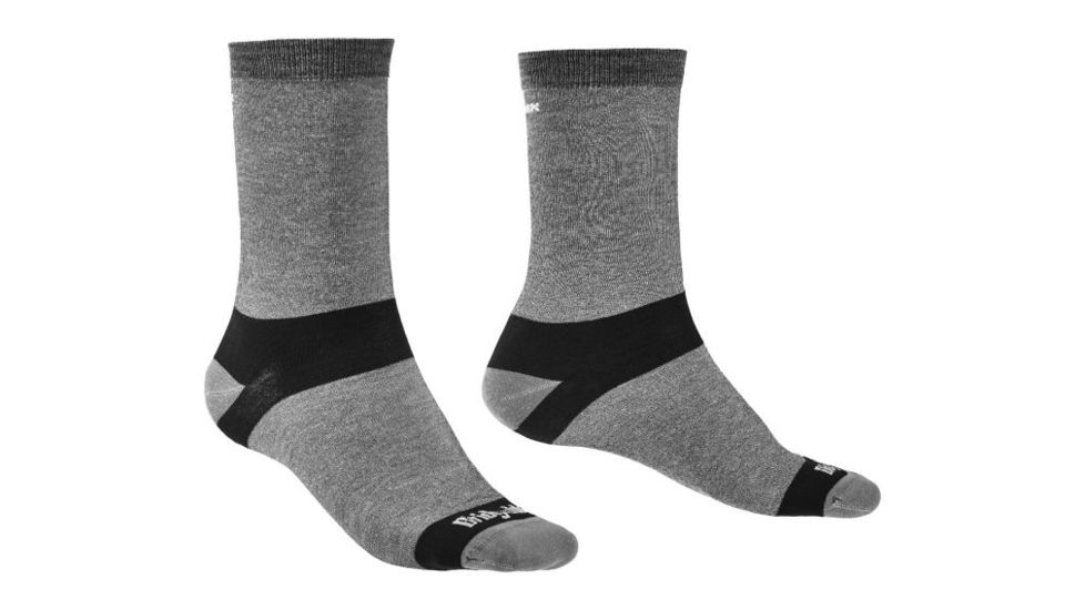 Bridgedale Liner Base Layer COOLMAX Liner Boot, 2-Pack Socks - Mens, Grey, Large, 710539-806-L