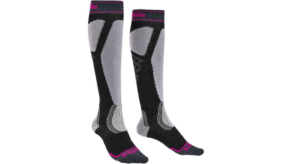 Bridgedale Ski Easy On Socks - Womens, Black/Light Grey, Small, 710103-035-S