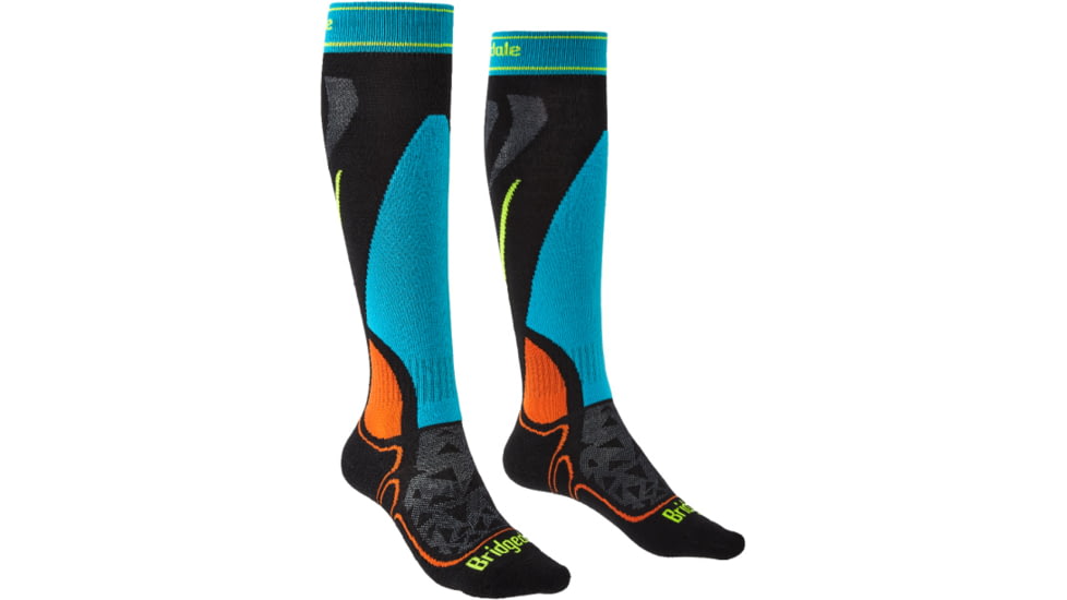 Bridgedale Ski Junior Racer Socks - Mens, Purple/Turquoise, Medium, 710558-063-M