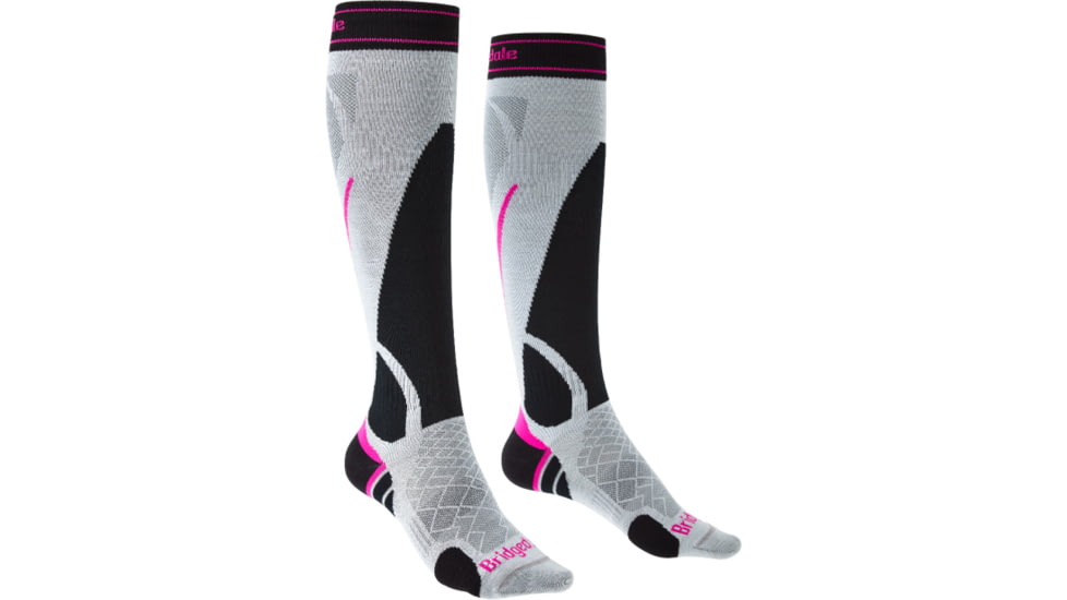 Bridgedale Ski Lightweight Socks - Womens, Silver/Black, Small, 710637-852-S