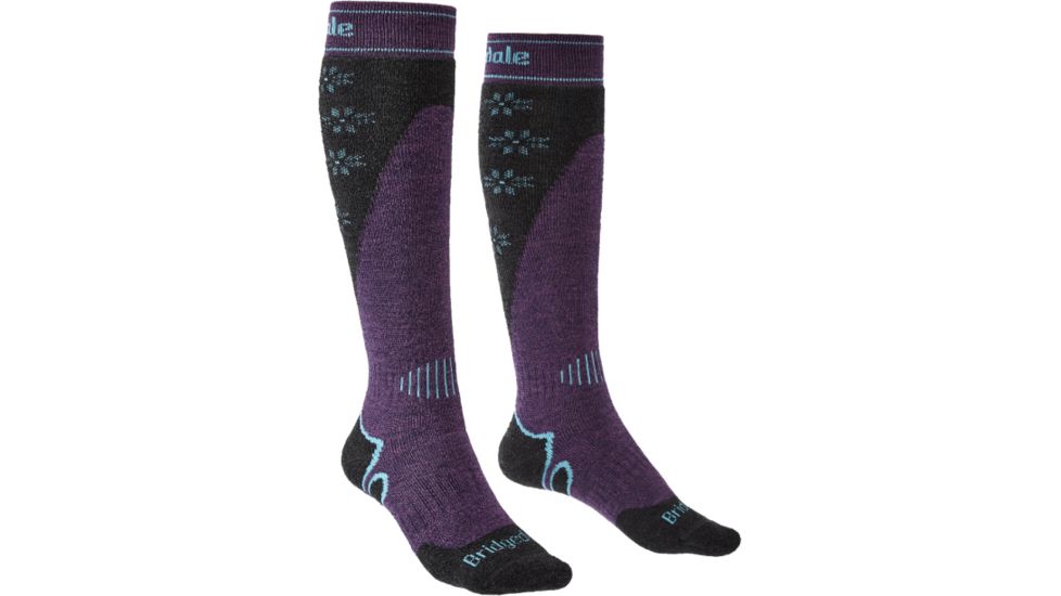Bridgedale Ski Midweight Plus Socks - Womens, Dark Purple, Small, 710641-141-S