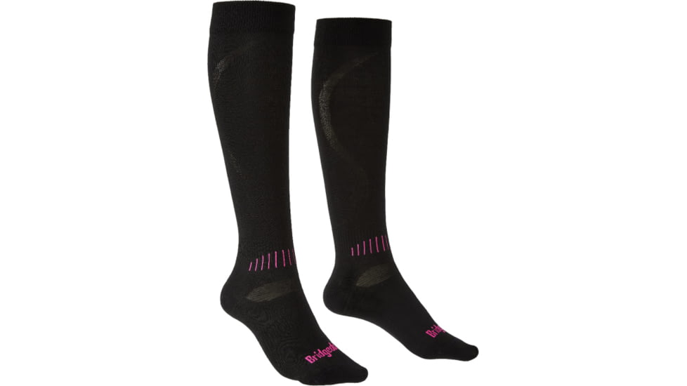 Bridgedale Ski Race Socks - Womens, Black/Pink, Small, 710043-317-S