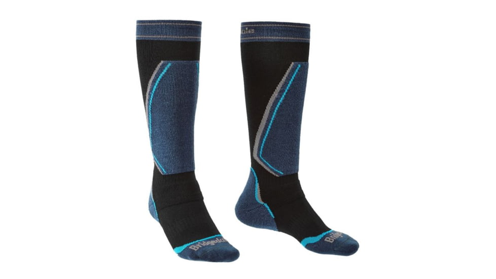Bridgedale Ski Retro Fit Socks - Mens, Black/Blue, Small, 710073-007-S
