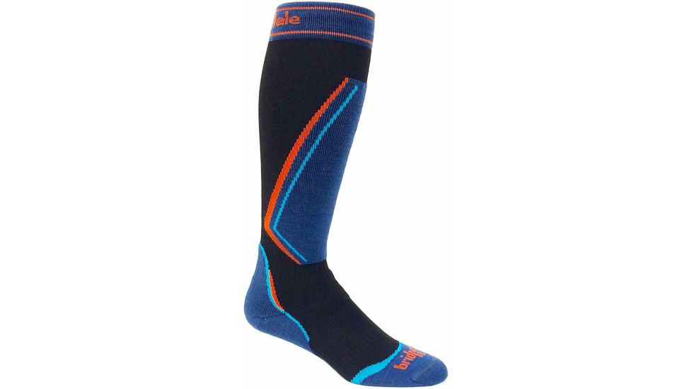 Bridgedale Ski Retro Fit Socks - Mens, Black/Steel, Small, 710073-105-S