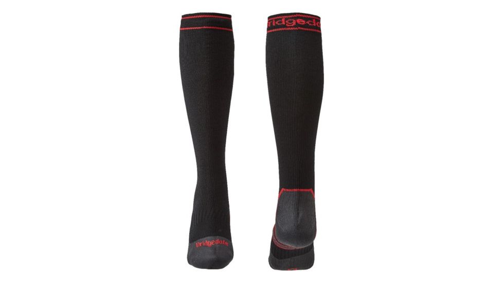Bridgedale StormSock Heavyweight Knee Socks - Mens, Black/Red, Large, 710075-845-L