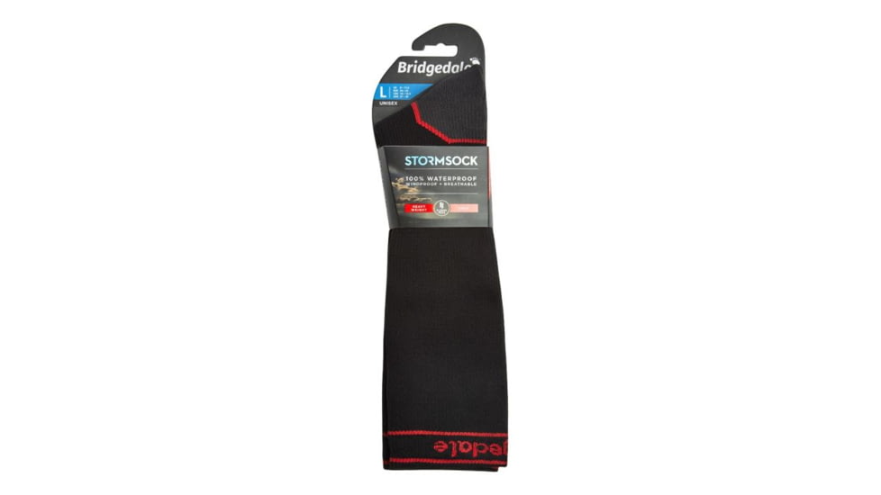 Bridgedale StormSock Heavyweight Knee Socks - Mens, Black/Red, Large, 710075-845-L