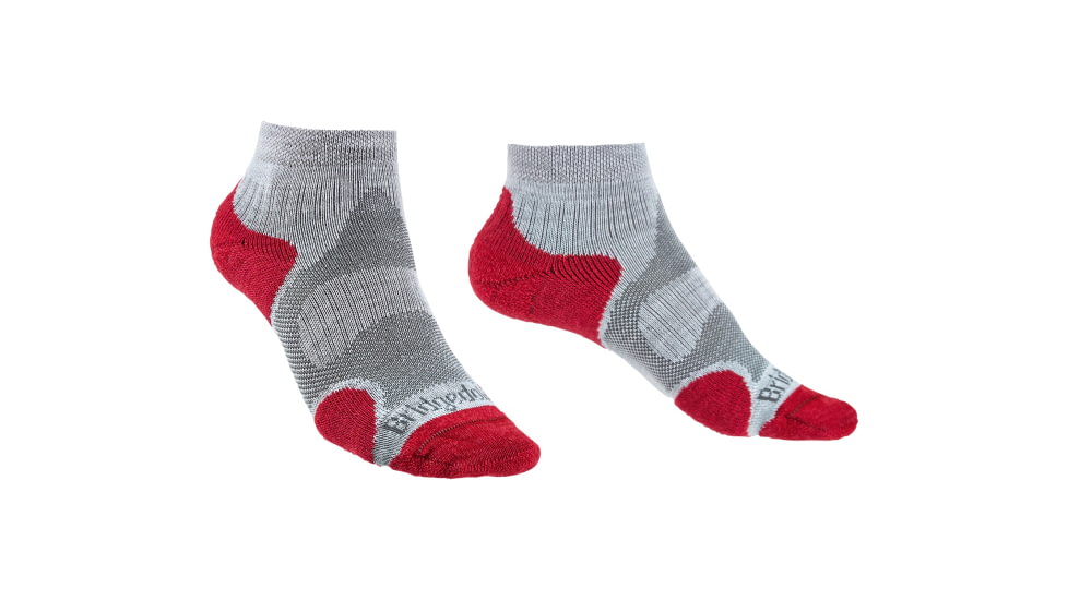Bridgedale Trail Sport Lightweight Ankle Socks - Womens, Grey/Raspberry, Small, 710606-812-S