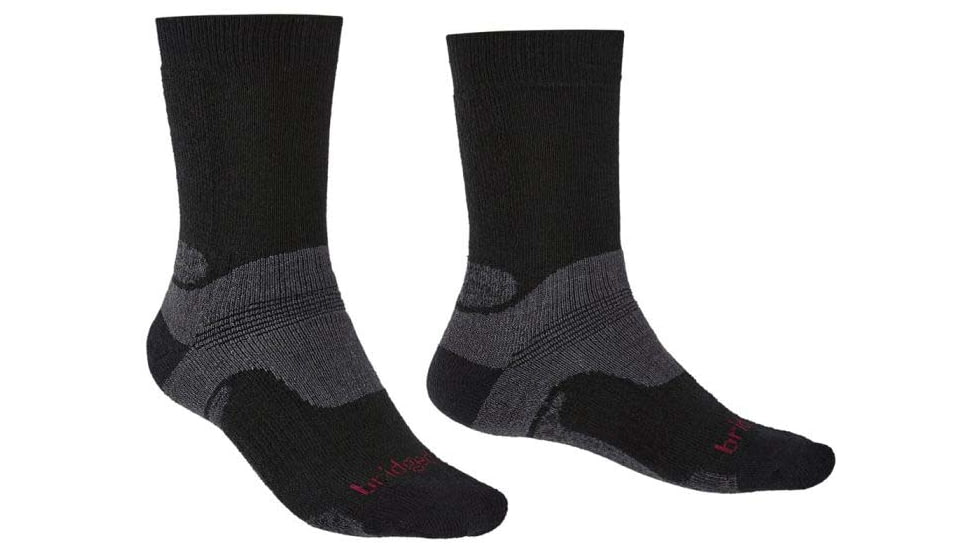 Bridgedale Trekker Sock - Men's, Midweight Crew, Black, Large, B610169-846LG