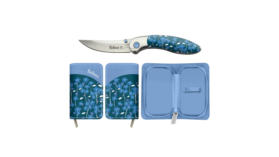 Brighten Blades Believe Folding Knife w/ Case, 2.56in, 8Cr13MoV Stainless Steel, Clip Point, Multi, BB-110