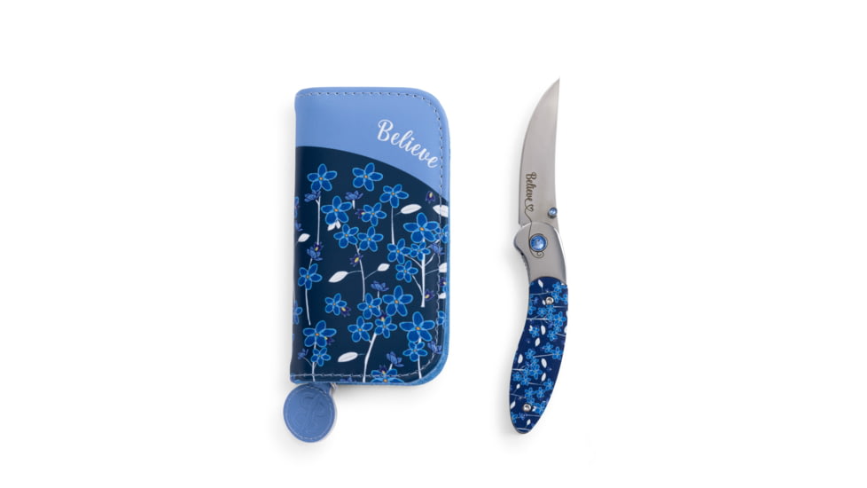 Brighten Blades Believe Folding Knife w/ Case, 2.56in, 8Cr13MoV Stainless Steel, Clip Point, Multi, BB-110