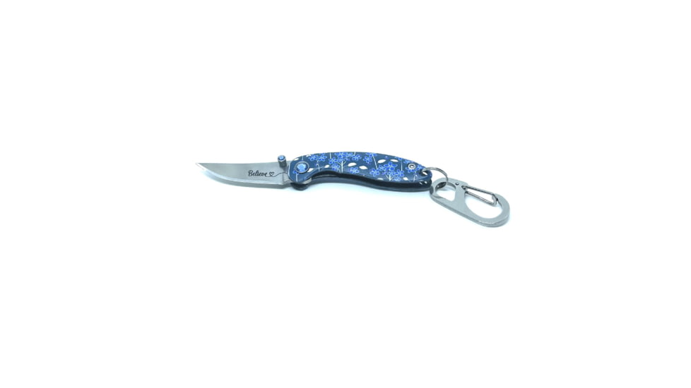 Brighten Blades Believe Keychain Folding Knife, 1.6in, 8Cr13MoV Stainless Steel, Clip Point, BB-122