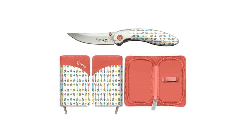 Brighten Blades Brave Folding Knife w/ Case, 2.56in, 8Cr13MoV Stainless Steel, Clip Point, Multi, BB-107