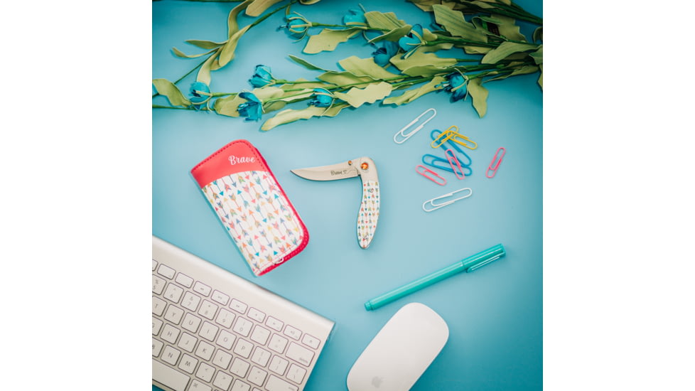 Brighten Blades Brave Folding Knife w/ Case, 2.56in, 8Cr13MoV Stainless Steel, Clip Point, Multi, BB-107