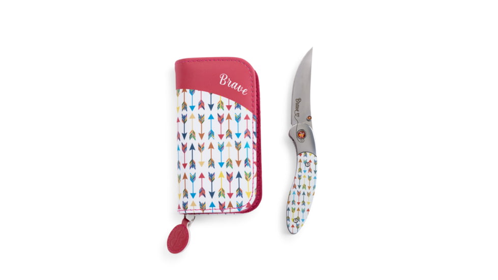 Brighten Blades Brave Folding Knife w/ Case, 2.56in, 8Cr13MoV Stainless Steel, Clip Point, Multi, BB-107