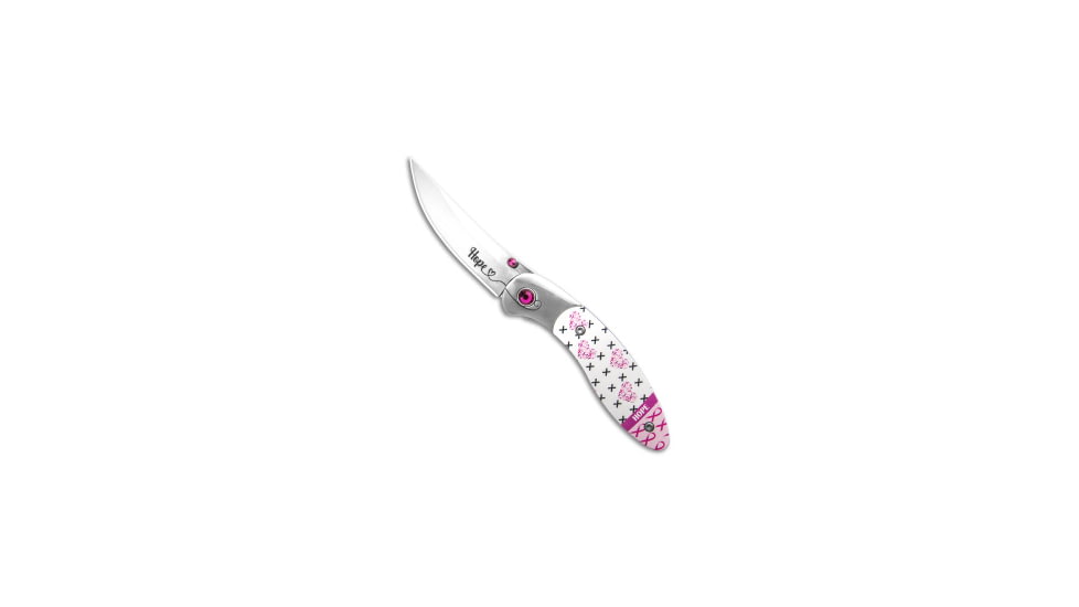 Brighten Blades Brighten Blades HOPE Liner Lock Knife Pink Aluminum 2.6" Satin, Pink/White, 8Cr13MoV, adult, BHQ-137055