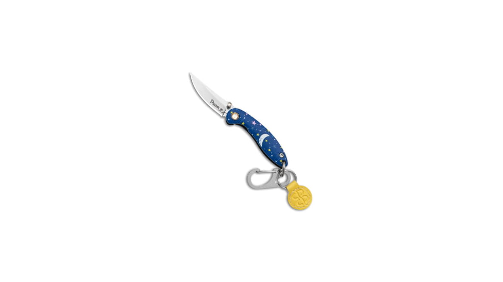 Brighten Blades Brighten Blades DREAM Keychain Frame Lock Knife Blue Aluminum 1.7" Satin, Blue, Stainless Steel, adult, BHQ-138653