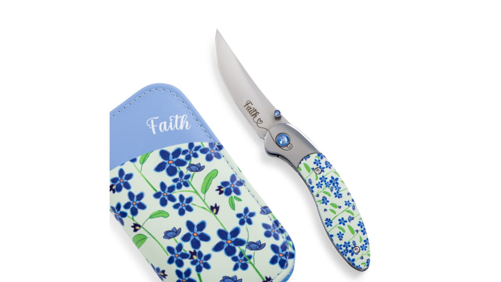 Brighten Blades Faith Folding Knife w/ Case, 2.56in, 8Cr13MoV Stainless Steel, Clip Point, Multi, BB-103