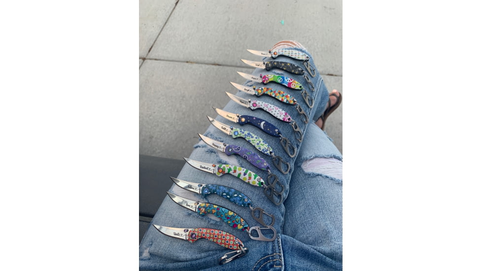 Brighten Blades Happy Keychain Folding Knife, 1.6in, 8Cr13MoV Stainless Steel, Clip Point, BB-114