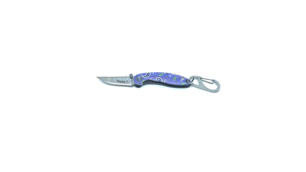 Brighten Blades Happy Keychain Folding Knife, 1.6in, 8Cr13MoV Stainless Steel, Clip Point, BB-114