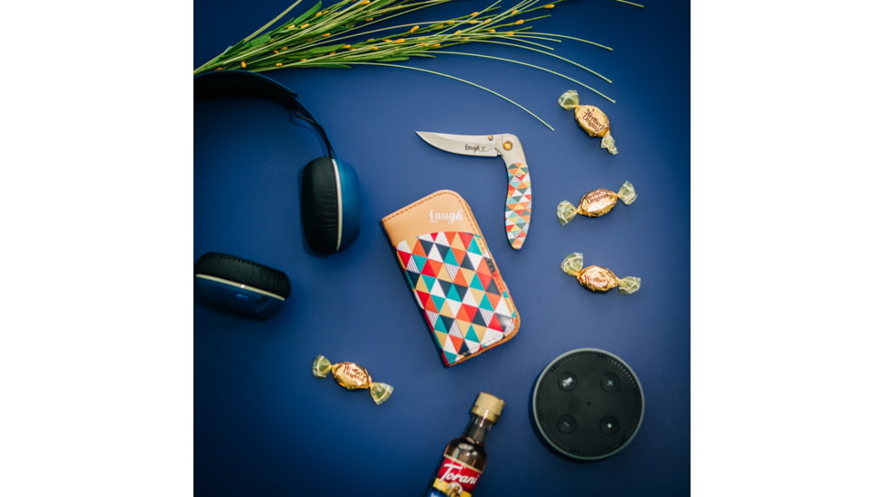 Brighten Blades Laugh Folding Knife w/ Case, 2.56in, 8Cr13MoV Stainless Steel, Clip Point, Multi, BB-101