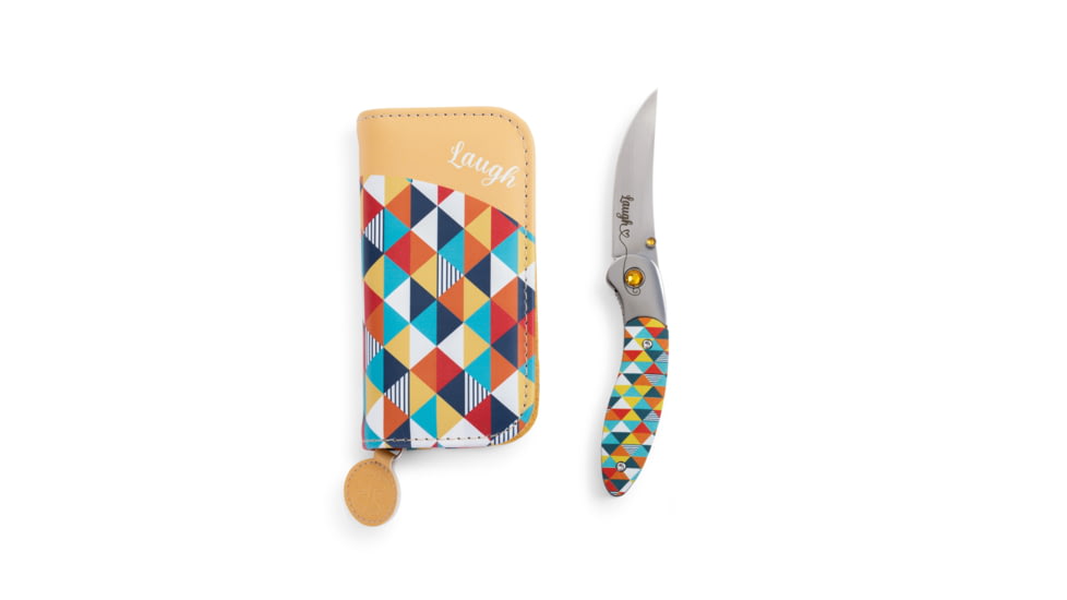 Brighten Blades Laugh Folding Knife w/ Case, 2.56in, 8Cr13MoV Stainless Steel, Clip Point, Multi, BB-101