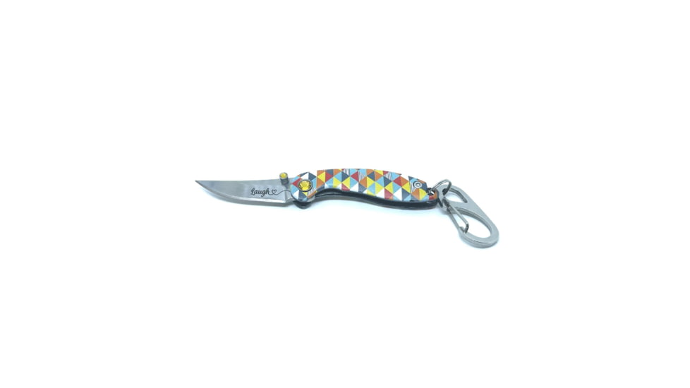 Brighten Blades Laugh Keychain Folding Knife, 1.6in, 8Cr13MoV Stainless Steel, Clip Point, BB-113