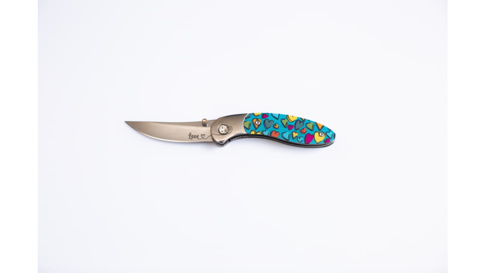 Brighten Blades Love Folding Knife w/ Case, 2.56in, 8Cr13MoV Stainless Steel, Clip Point, Multi, BB-108