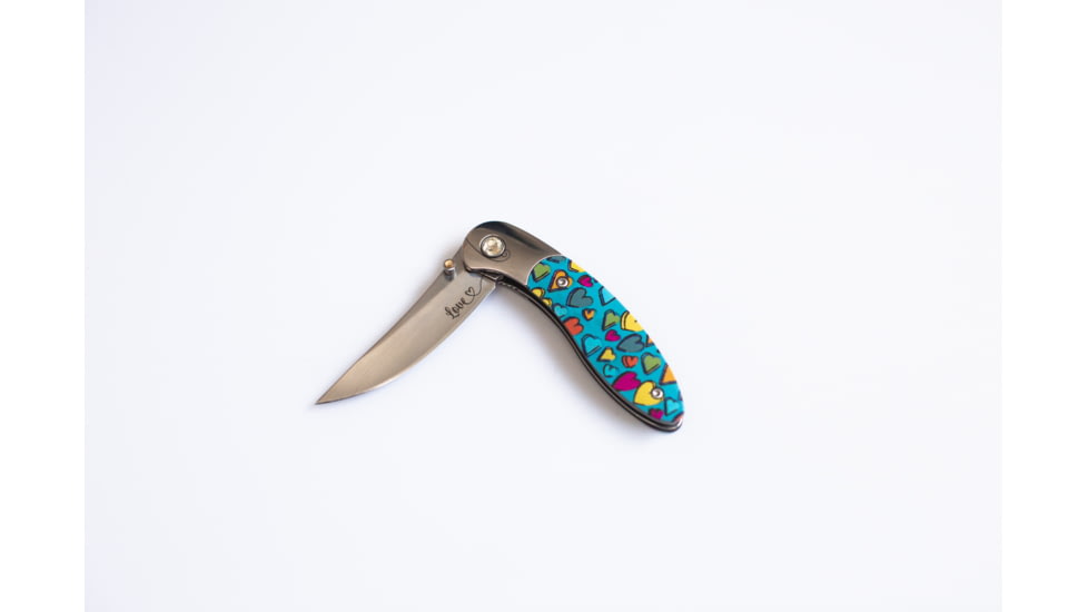 Brighten Blades Love Folding Knife w/ Case, 2.56in, 8Cr13MoV Stainless Steel, Clip Point, Multi, BB-108