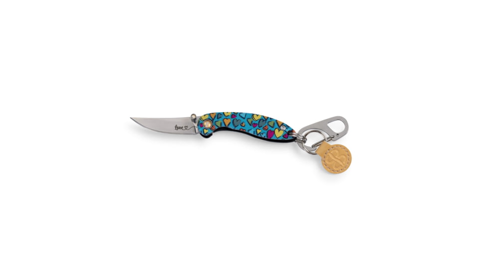 Brighten Blades Love Keychain Folding Knife, 1.6in, 8Cr13MoV Stainless Steel, Clip Point, BB-120