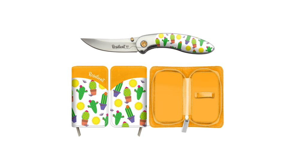 Brighten Blades Resilient Folding Knife w/ Case, 2.56in, 8Cr13MoV Stainless Steel, Clip Point, Multi, BB-106