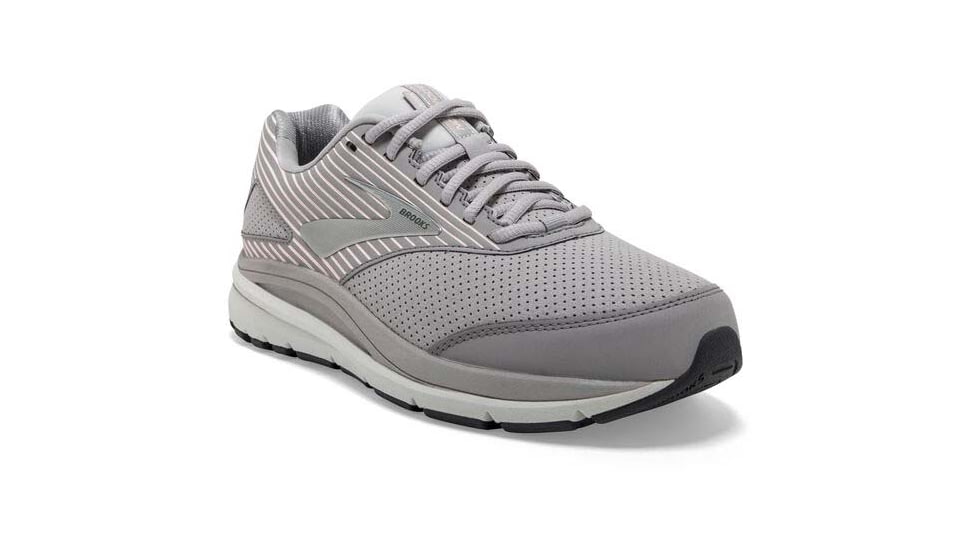 Brooks Addiction Walker Suede Running Shoes - Womens, Wide, Alloy/Oyster/Peach, 5.0, 1203081D007.050