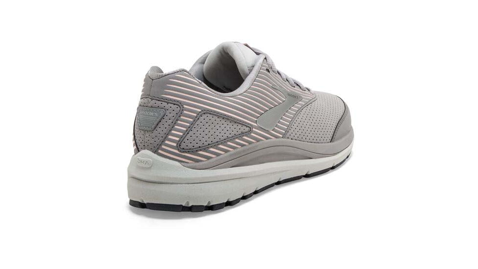 Brooks Addiction Walker Suede Running Shoes - Womens, Wide, Alloy/Oyster/Peach, 5.0, 1203081D007.050