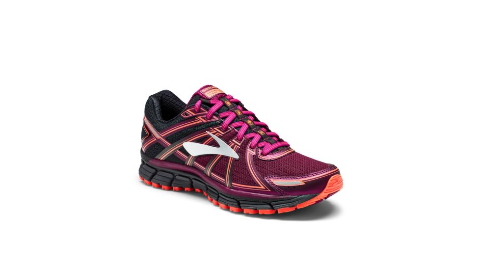 Brooks Adrenaline ASR 14 Women's Road Running Shoe, Black/Ebony/Pickled Beet, 120243 046