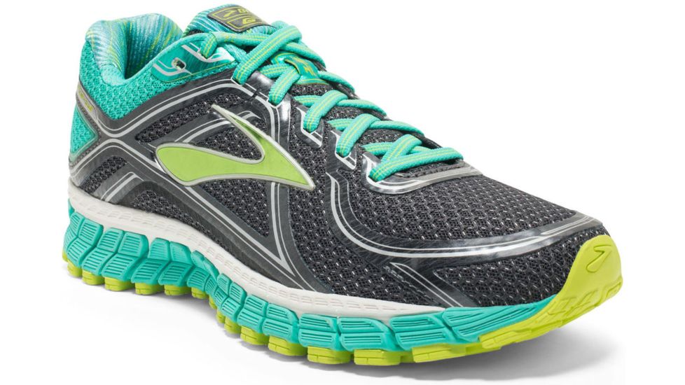 Adrenaline GTS 16 Road Running Shoe - Womens-Anthracite/AquaGreen/LimePunch-Medium-8