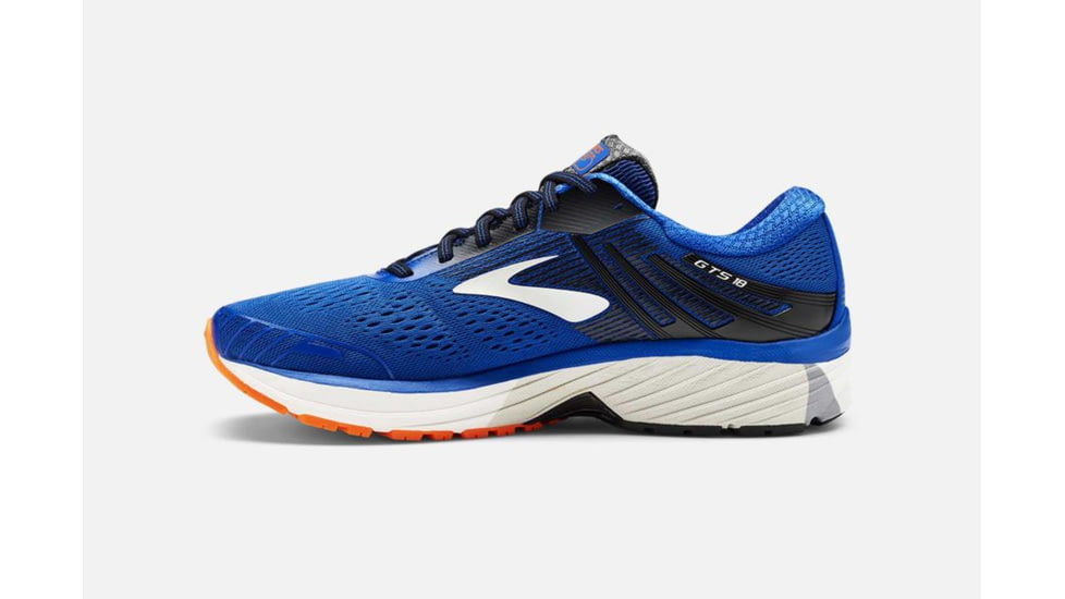 Brooks Adrenaline GTS 18 Mens Road Running Shoes, Blue/Black/Orange, 7 US, Medium, 1102711D420.070