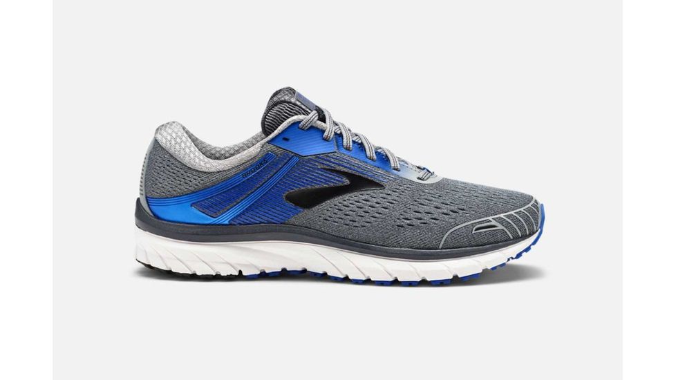 Brooks Adrenaline GTS 18 Mens Road Running Shoes, Grey/Blue/Black, 13 US, Extra Wide, 1102714E015.130